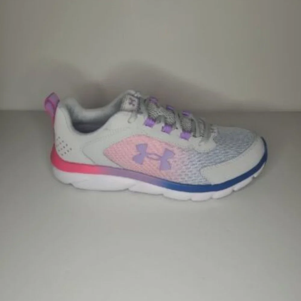 Under Armour UA GGS Assert 9 Girl's Running Shoes Youth Size 6Y 2E Wide New Gray